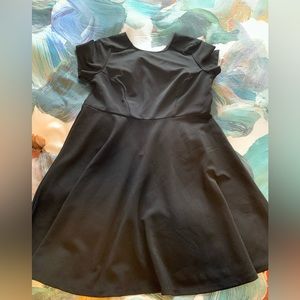 ELOQUII black textured skater dress.  Size 16. Hits around knee.  Cap sleeve